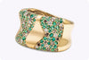 1.61 Carat Total Round Cut Tsavorite Garnet & Diamond Fashion Ring in Yellow Gold