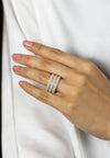 5.15 Carat Total Round Brilliant Diamond Micro-Pavé 18K Tri-Color Gold Eternity Fashion Ring
