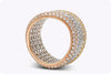 5.15 Carat Total Round Brilliant Diamond Micro-Pavé 18K Tri-Color Gold Eternity Fashion Ring