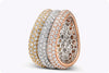 5.15 Carat Total Round Brilliant Diamond Micro-Pavé 18K Tri-Color Gold Eternity Fashion Ring