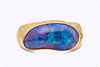 GIA Certified 9.00 Carat Natural Black Opal Men's Ring in Yellow Gold