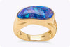 GIA Certified 9.00 Carat Natural Black Opal Men's Ring in Yellow Gold