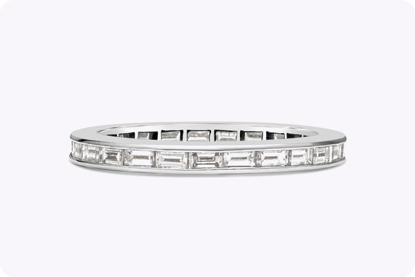 Cartier 1.02 Carats Baguette Cut Diamond Channel Set Eternity Wedding Band in Platinum