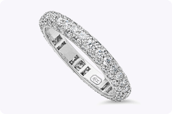 Harry Winston 1.08 Carats Total Round Diamond Micro-Pave Eternity Wedding Band in Platinum