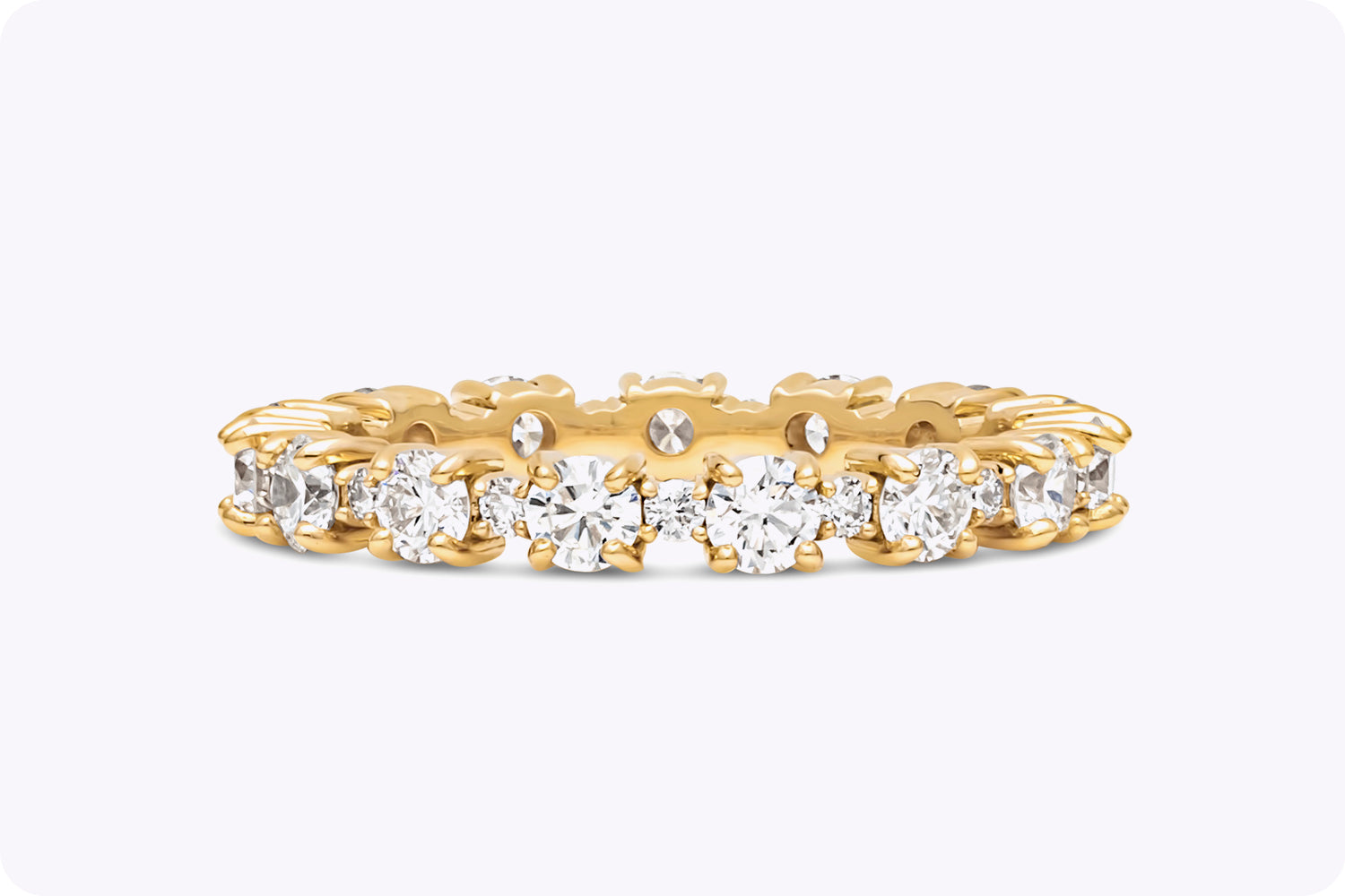 1.34 Carats Total Brilliant Round Diamond Eternity Wedding Band in Yellow Gold