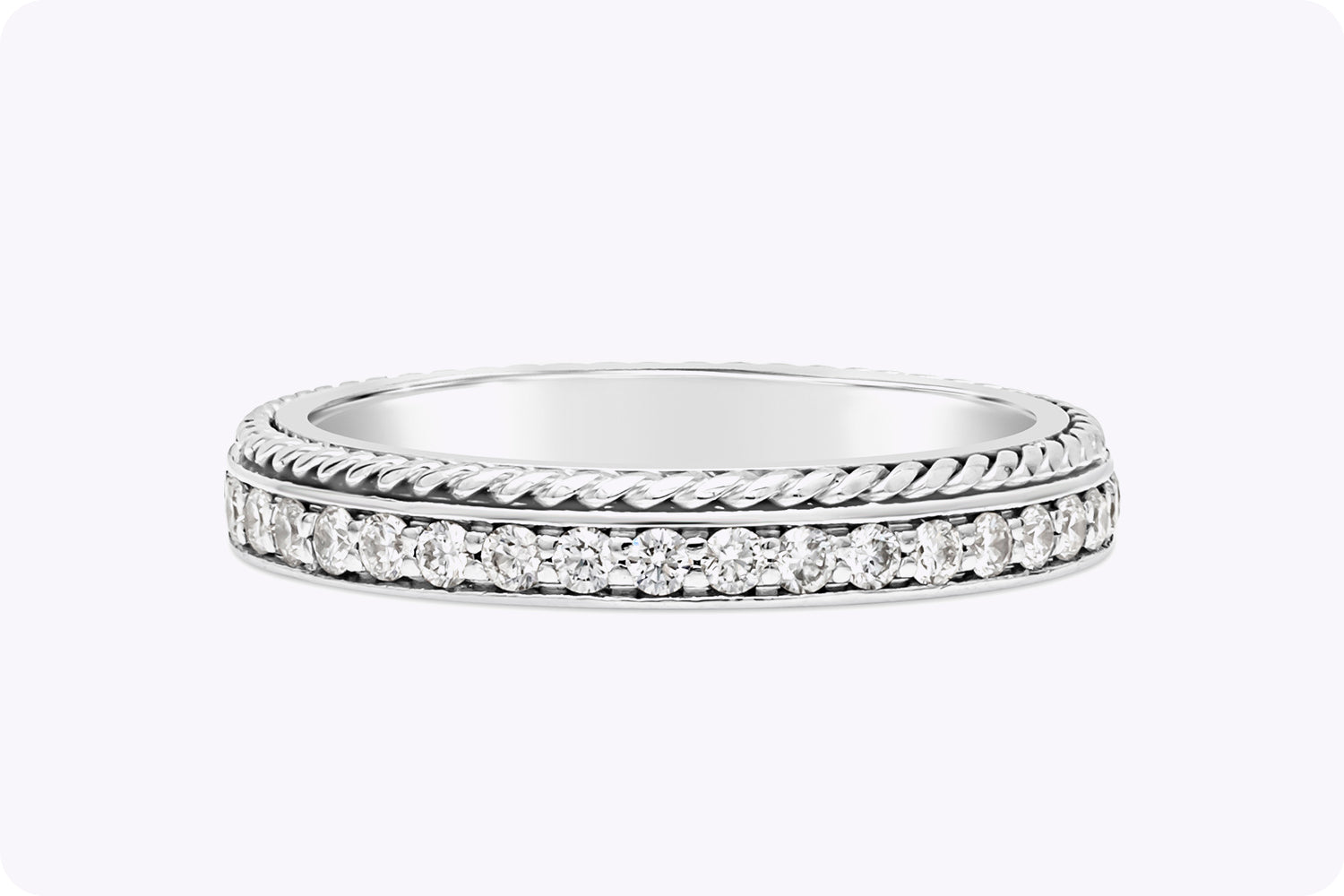 0.65 Carats Total Brilliant Round Cut Diamond Channel Set Eternity Wedding Band in White Gold