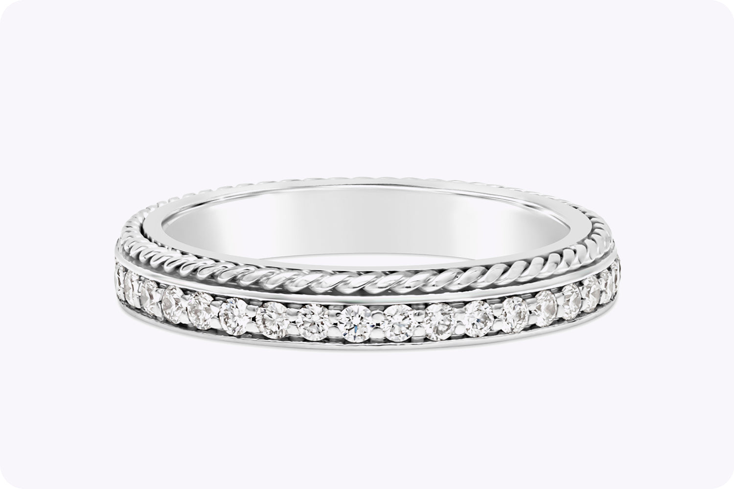 0.65 Carats Total Brilliant Round Cut Diamond Channel Set Eternity Wedding Band in White Gold