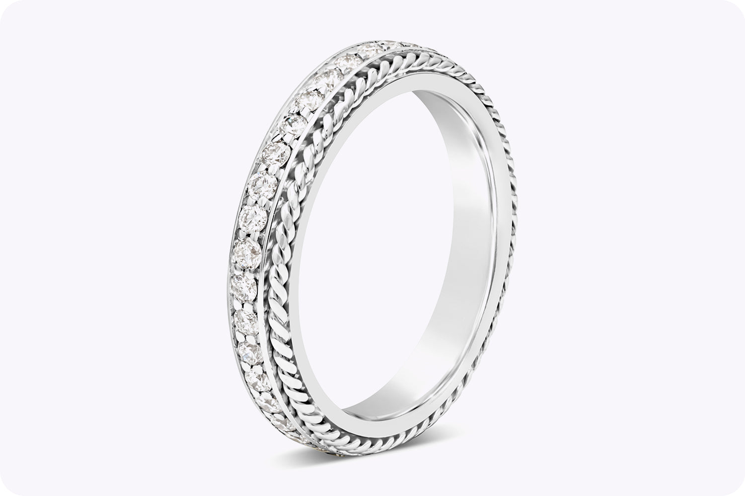 0.65 Carats Total Brilliant Round Cut Diamond Channel Set Eternity Wedding Band in White Gold