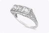 0.63 Carats Total Old European Cut Diamond Antique Style Wedding Band in Platinum