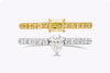 1.13 Carat Total Mixed Cut Fancy Yellow & White Diamond Double Band Fashion Ring in Two Tone Gold