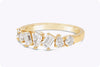 1.04 Carats Total Mixed Cut Diamond Seven Stone Fashion Ring in Yellow Gold