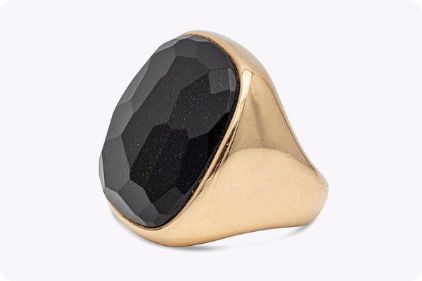 Pomellato Victoria Black Jet Amulet Fashion Ring in Rose Gold