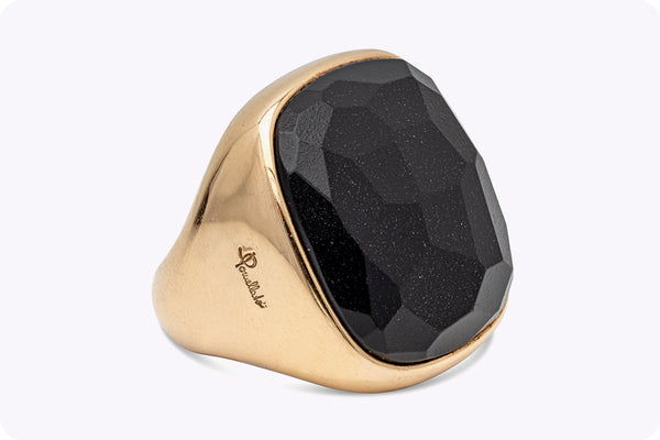 Pomellato Victoria Black Jet Amulet Fashion Ring in Rose Gold