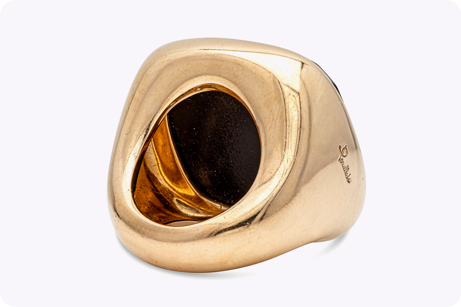 Pomellato Victoria Black Jet Amulet Fashion Ring in Rose Gold