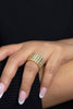 4.40 Carats Total Round Diamond Four-Row Fashion Ring in Yellow Gold