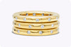0.58 Carat Total Diamond Triple Stackable Fashion Ring in Yellow Gold