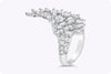 3.56 Carats Total Marquise Cut Diamond Wing Fashion Ring in White Gold