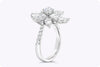 2.48 Carats Total Mixed-Cut Diamond Cluster Fashion Ring in White Gold