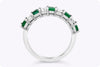 1.77 Carats Total Emerald Cut Emerald & Diamond Nine-Stone Wedding Band in Platinum