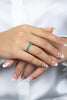 1.56 Carats Total Round Cut Emerald Eternity Wedding Band Ring in Platinum