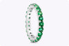 1.56 Carats Total Round Cut Emerald Eternity Wedding Band Ring in Platinum