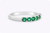 0.50 Carat Total Round Cut Emerald Half-Eternity Wedding Band in Platinum