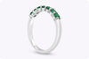 0.50 Carat Total Round Cut Emerald Half-Eternity Wedding Band in Platinum