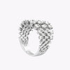 2.45 Carats Total Mixed-Cut Diamond Wide Fashion Ring in White Gold