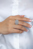 2.45 Carats Total Mixed-Cut Diamond Wide Fashion Ring in White Gold