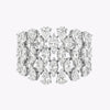 2.45 Carats Total Mixed-Cut Diamond Wide Fashion Ring in White Gold