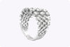 2.45 Carats Total Mixed-Cut Diamond Wide Fashion Ring in White Gold