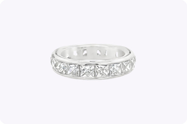 5.15 Carats Total French Cut Diamond Eternity Wedding Band Ring in Platinum