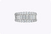 2.82 Carats Total Baguette and Round Diamond Wide Fashion Ring in White Gold