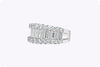 2.82 Carats Total Baguette and Round Diamond Wide Fashion Ring in White Gold