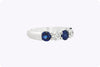 Round Cut Sapphire & Diamond Five-Stone Wedding Band Ring in White Gold