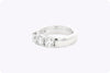 Total Round Brilliant Cut Diamond Three-Stone Wedding Band