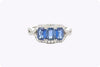 1.81 Carats Emerald Cut Sapphire & Diamond Ring