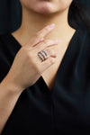 2.39 Carats Total Pear & Baguette Diamond Wrap Fashion Ring in White Gold
