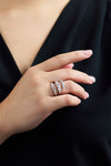 2.39 Carats Total Pear & Baguette Diamond Wrap Fashion Ring in White Gold