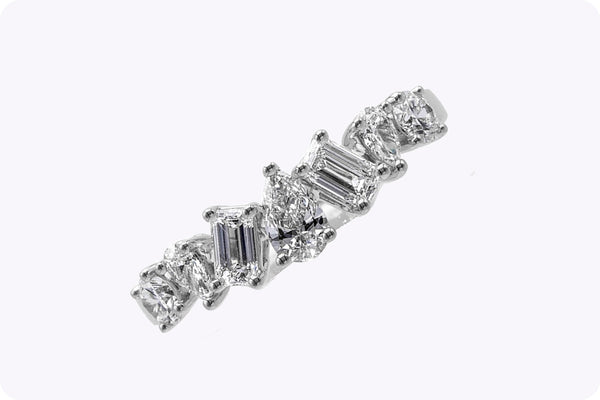 1.05 Carats Total Mixed-Cut Diamond Seven-Stone Fashion Ring in White Gold