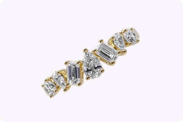 1.04 Carats Total Mixed-Cut Diamond Seven-Stone Fashion Ring in Yellow Gold