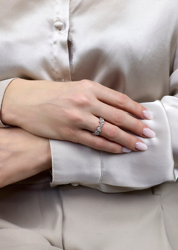 4.76 Carats Total Mixed-Cut Diamond Eternity Ring in White Gold