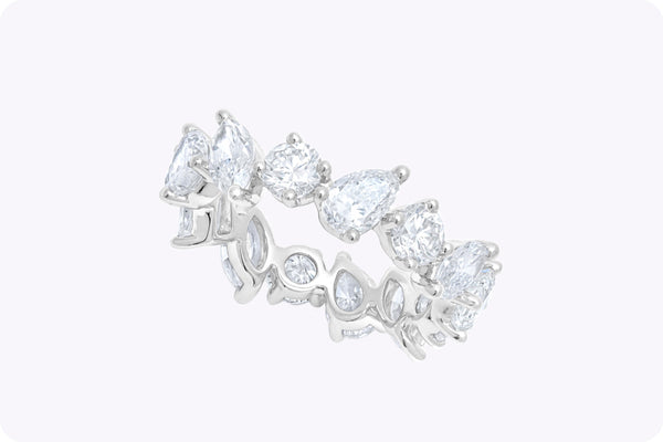 4.76 Carats Total Mixed-Cut Diamond Eternity Ring in White Gold