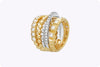 1.56 Carats Total Round & Princess Cut Diamond Fashion Ring in Two-Tone Gold
