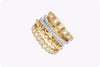 1.56 Carats Total Round & Princess Cut Diamond Fashion Ring in Two-Tone Gold