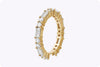 1.68 Carats Total Baguette & Round Cut Diamond Wedding Band in Yellow Gold