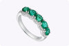 1.23 Carats Oval Cut Emerald & Diamond Halo Fashion Ring in White Gold