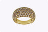 4.60 Carats Total Round Cut Cognac Diamond Dome Fashion Ring in Yellow Gold