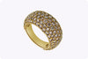 4.60 Carats Total Round Cut Cognac Diamond Dome Fashion Ring in Yellow Gold