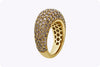 4.60 Carats Total Round Cut Cognac Diamond Dome Fashion Ring in Yellow Gold